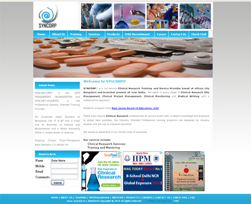 SYNCORP Clincare Technologies (P) Ltd. : Clinical Research Training Banglore